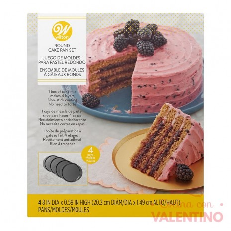 Set 4 Moldes Wilton Easy Layers Torta Redonda - 20cm