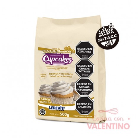 Mix Cupcake de vainilla Ledevit - 500Grs