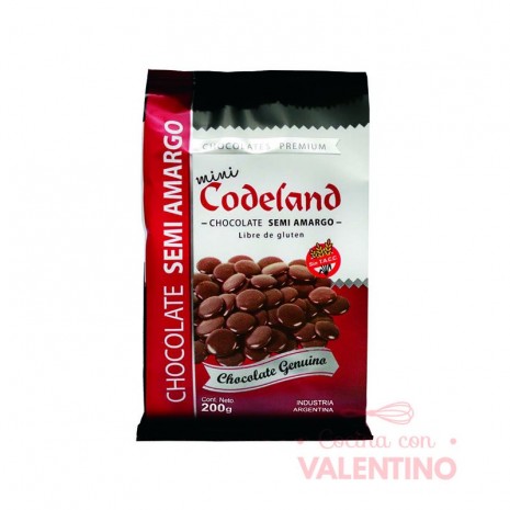 Chocolate Cobertura Codeland Semiamargo - 200 Grs