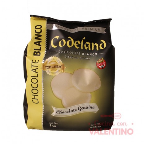 Chocolate Cobertura Codeland Top Crem Blanco - 1 Kg