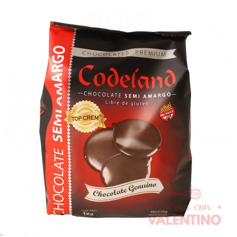 Chocolate Cobertura Top Crem Semiamargo Codeland - 1Kg