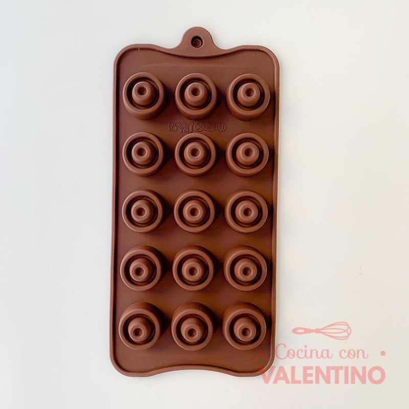 Molde Silicona Bombon Doble Circulo x15 - Valentino - Mercado pastelero