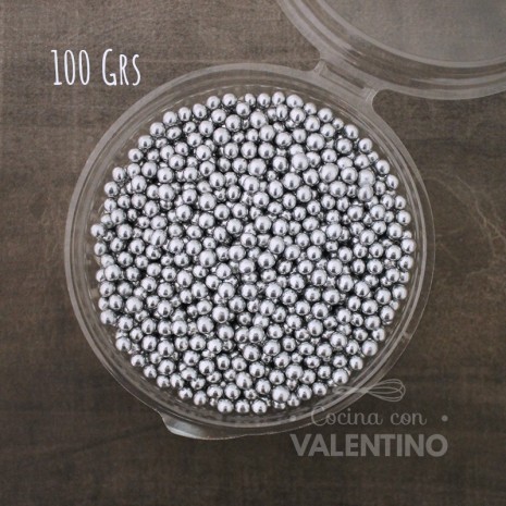 Confites "Tipo Perlas" Plateados N°3 Circe - 100 Grs.
