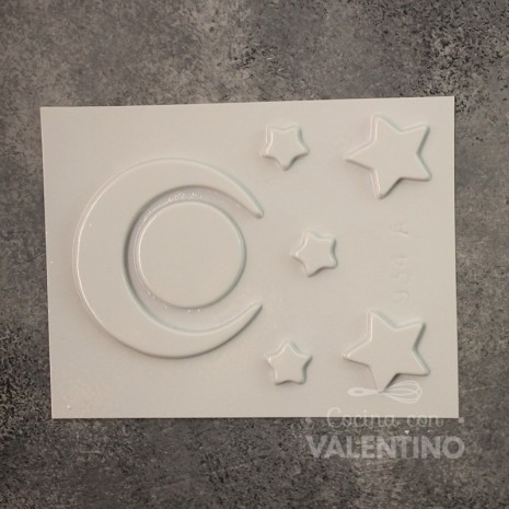 Placa Plastichok Luna y estrellas 934A