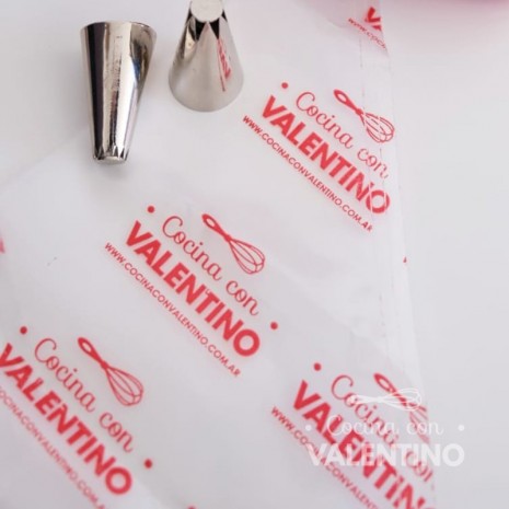 Manga Descartable Logo Valentino 28x50 - Unidad