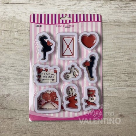 Set Cortantes Plasticos Pareja Love x9 - CM