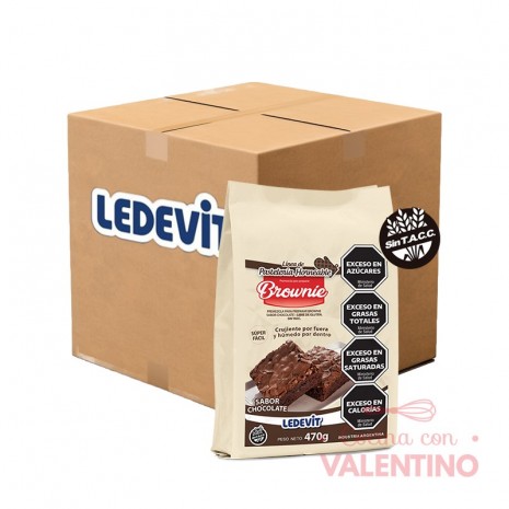 Mix Brownie Ledevit - 470 Grs - Pack 12 Un