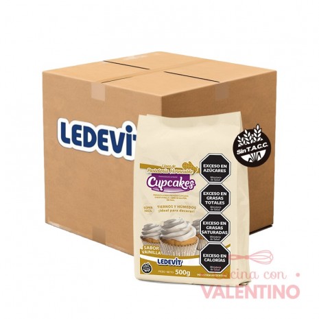 Mix Cupcake Ledevit Vainilla - 500 Grs - Pack 12 Un