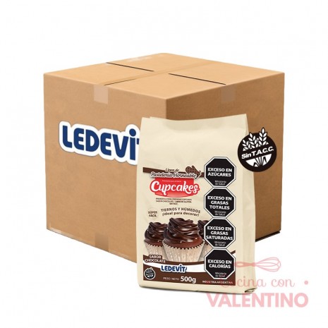 Mix Cupcake Ledevit Chocolate - 500 Grs - Pack 12 Un
