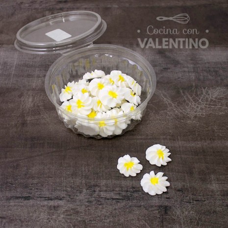 Adorno Azucar Flor Primavera Blanco - 25u