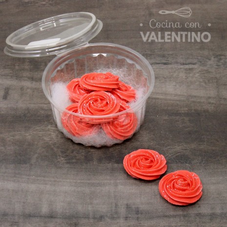 Adorno de Azucar Roseton Rojo -8u