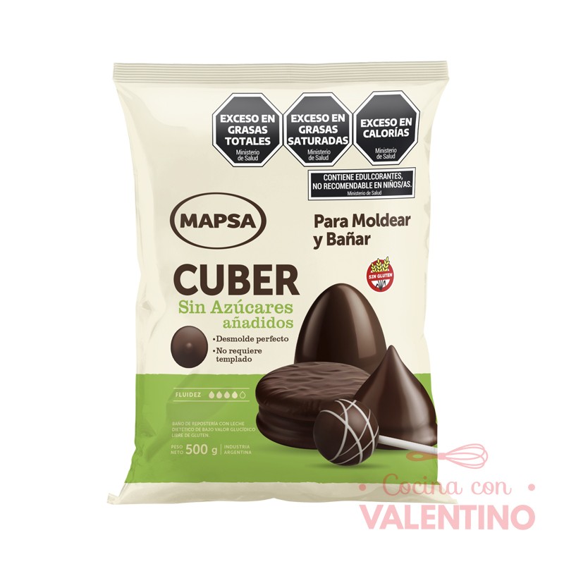 Baño de Moldeo Mapsa CuberSuiz Sin Azucar 500 Grs Valentino