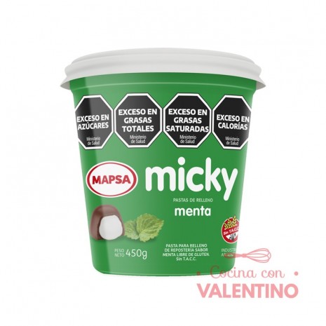 Pasta Relleno Micky Menta - 450 Grs