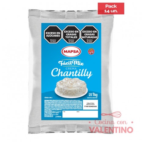 Crema Chantilly Decoracion Mapsa - 1Kg - Pack 14 Un.