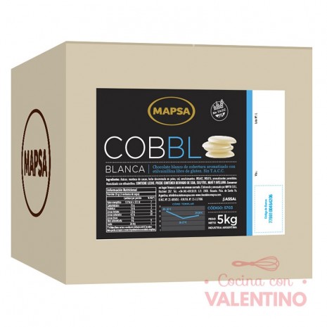 Chocolate Cobertura Mapsa COBBL Blanco - 500 Grs - Pack 6 Un