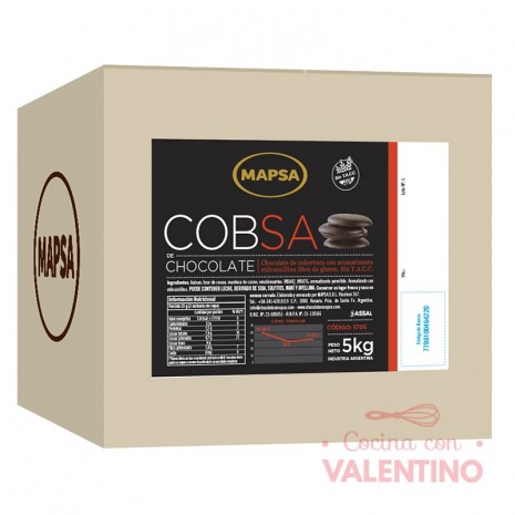 Chocolate Cobertura Mapsa Boton Cobsa Semiamargo - 500Grs - Pack 6 Un.