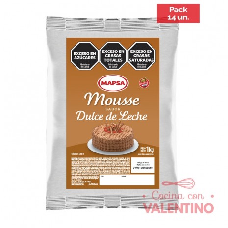 Mousse Mapsa Dulce de Leche - 1 Kg - Pack 14 Un