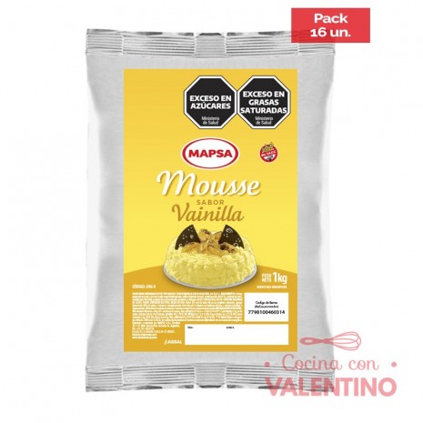 Mousse Mapsa Vainilla - 1 Kg - Pack 16 Un