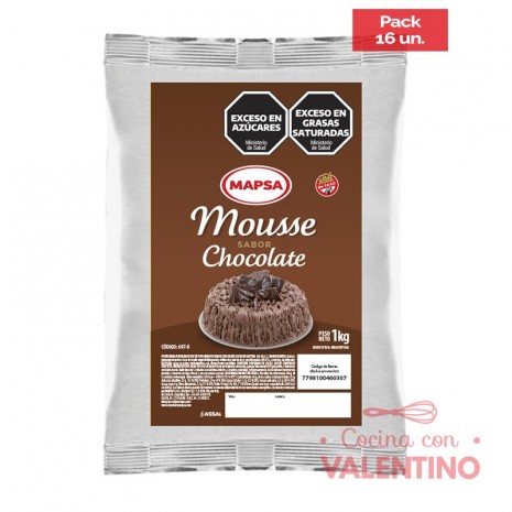 Mousse Mapsa Chocolate - 1 Kg - Pack 16 Un
