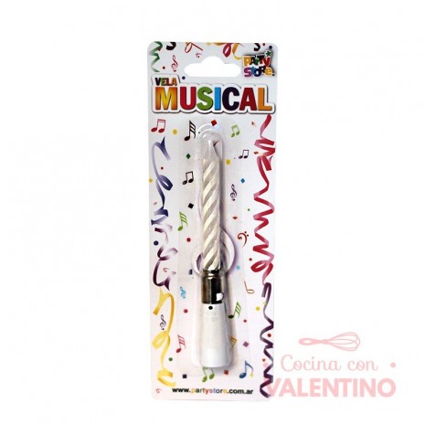 Vela Musical Blanca x 1 unidad