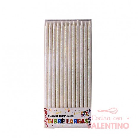 Vela Gibre Party Store Blanco - 12 Un.
