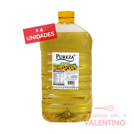 Aceite Girasol Cañuelas/Pureza - 5 Lts - Pack 4 Un.