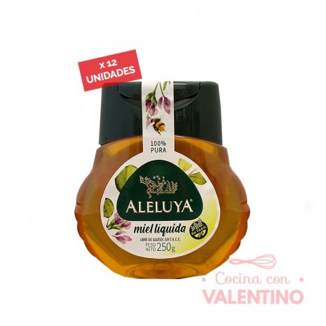 Miel Aleluya Líquida Squezze SIN TACC 250 gr.x Pack 12u