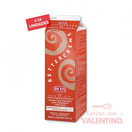 Bettercreme Dulce de Leche Rich - 907Grs - Pack 12 Un.