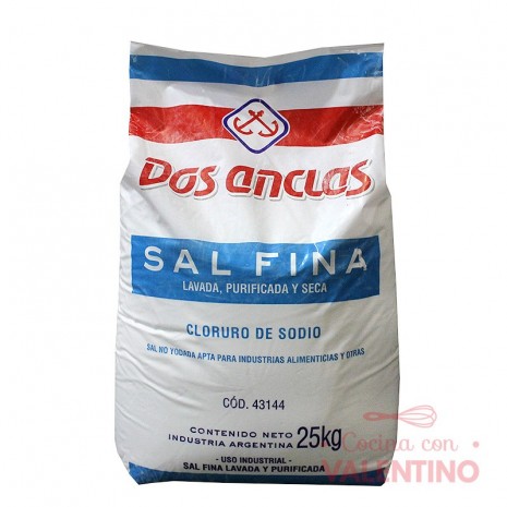 Sal Fina Dos Anclas - 25 Kg. - Valentino - Mercado pastelero