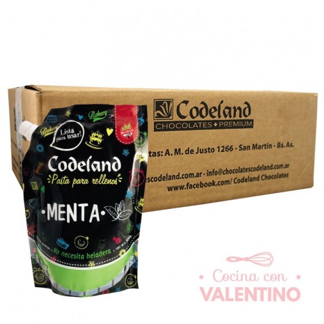 Pasta Relleno Menta Codeland - 500Grs - Pack 8 Un.