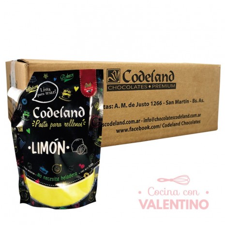 Pasta Relleno Limon Codeland - 500Grs - Pack 8 Un.