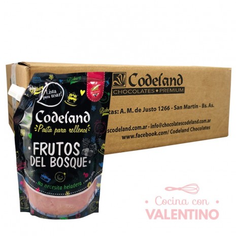Pasta Relleno Frutos Del Bosque Codeland - 500Grs - Pack 8 Un.