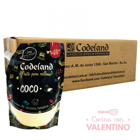Pasta Relleno Coco Codeland - 500Grs - Pack 8 Un.