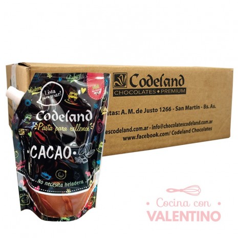 Pasta Relleno Cacao Codeland 500Grs - Pack 8 Un.