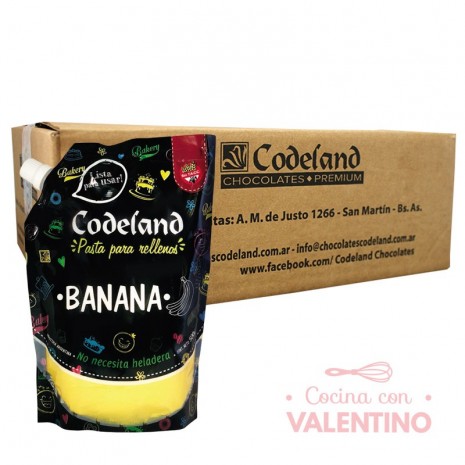 Pasta Relleno Banana Codeland - 500Grs - Pack 8 Un.