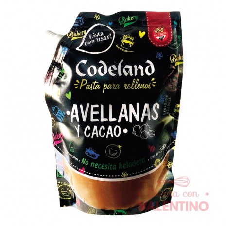 Pasta Relleno Codeland Avellana y Cacao - 500 Grs