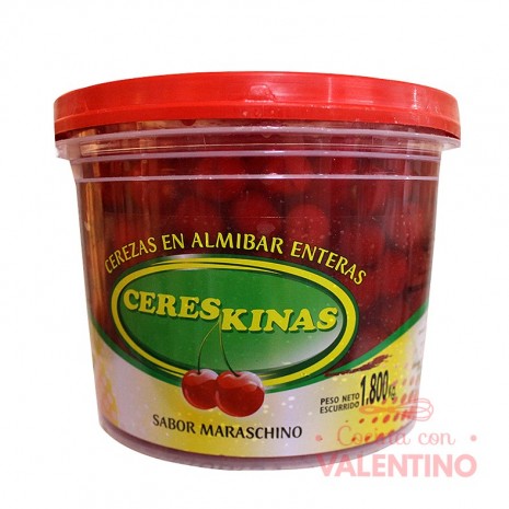 Cerezas Cereskinas Roja Entera Balde - 3.1Kg