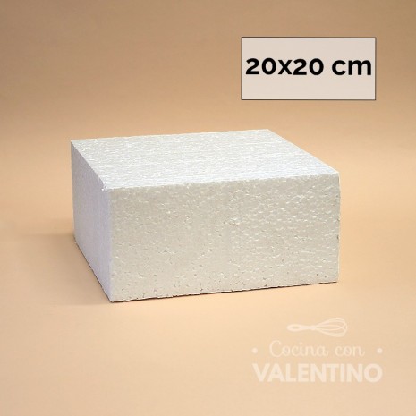 Torta Falsa Telgopor Cuadrada Alto 10 CM - 20x20
