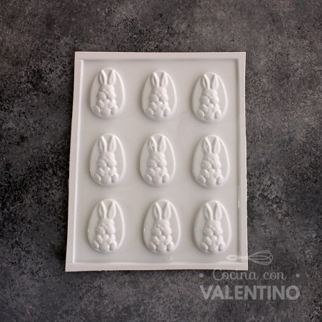 Placa Plastichok Huevos de Pascua con Conejo x9 1787A