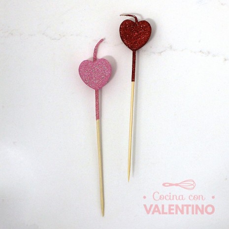 Vela Corazon Chico (Palito Madera)