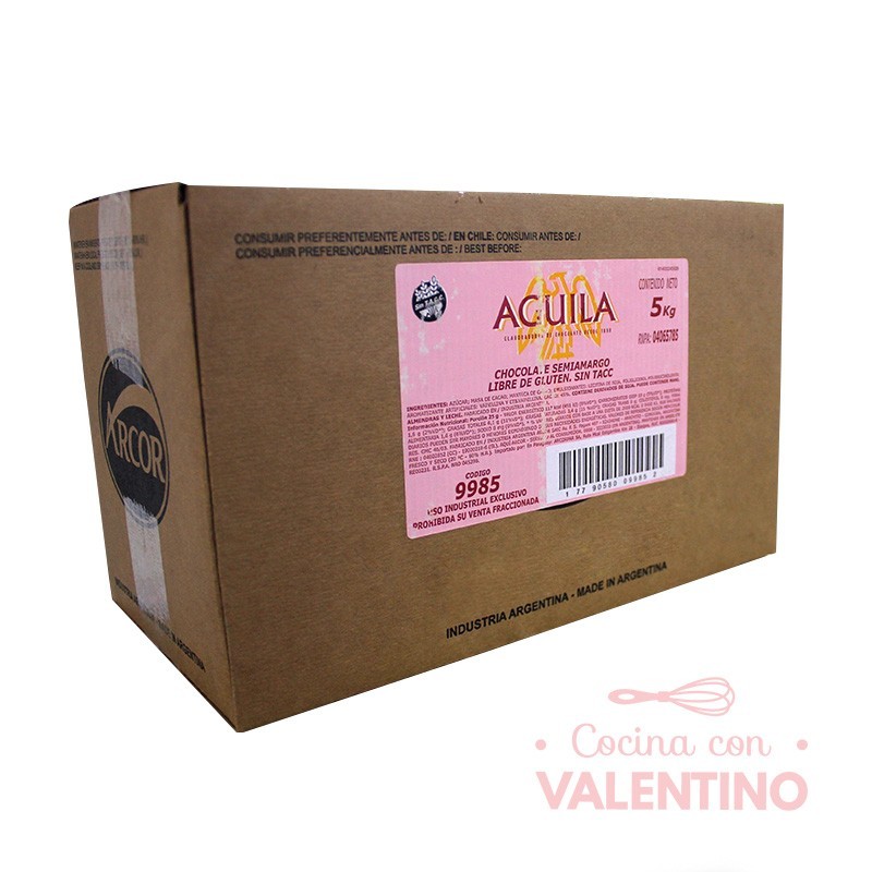 Chocolate Taza Aguila Semiamargo N°9985- 5Kg - Valentino - Mercado pastelero