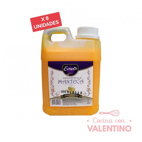 Emulsión Manteca Emeth L. Amarilla - 1Lt - Pack 8 Un.