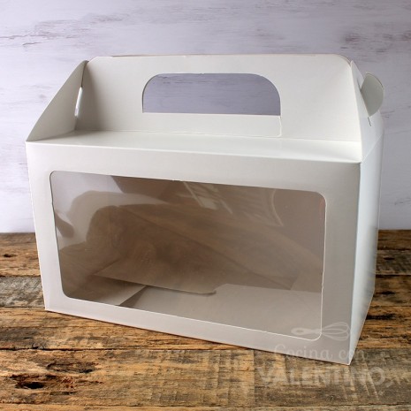 Caja Maletin Blanca con Visor 24x13x14