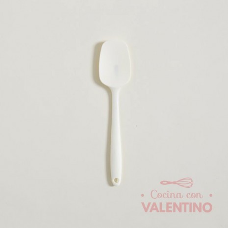 Cuchara Repostera Silicona Entera Color Crema 27cm Mishka