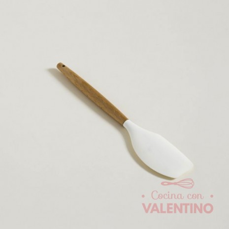 Espatula Silicona Mishka Mango Madera Blanca