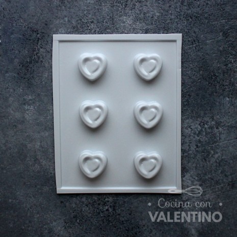 Placa Plastichok Corazones Texturados x6 1794A