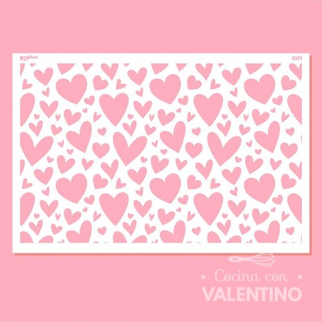 Stencil Ruphas Tortas T001 Corazones