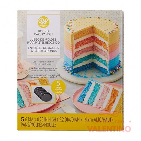 Set 5 Moldes Wilton Easy Layers Torta Redonda - 15cm