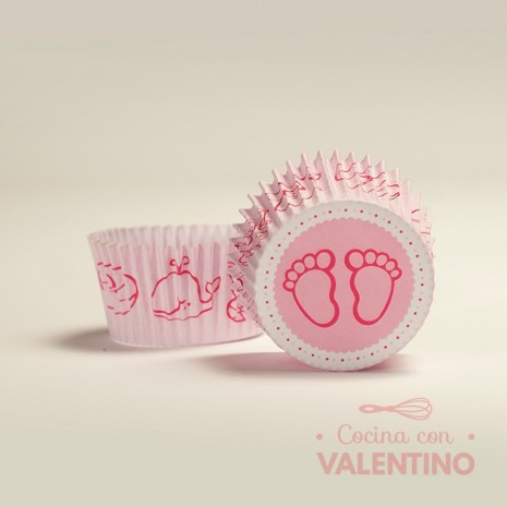 Pirotines N°8 Baby Shower - Piecitos Rosa - 10u. MoldPack