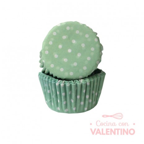 Pirotines N°10 Con lunar blanco - Verde Pastel - 25u. Convida